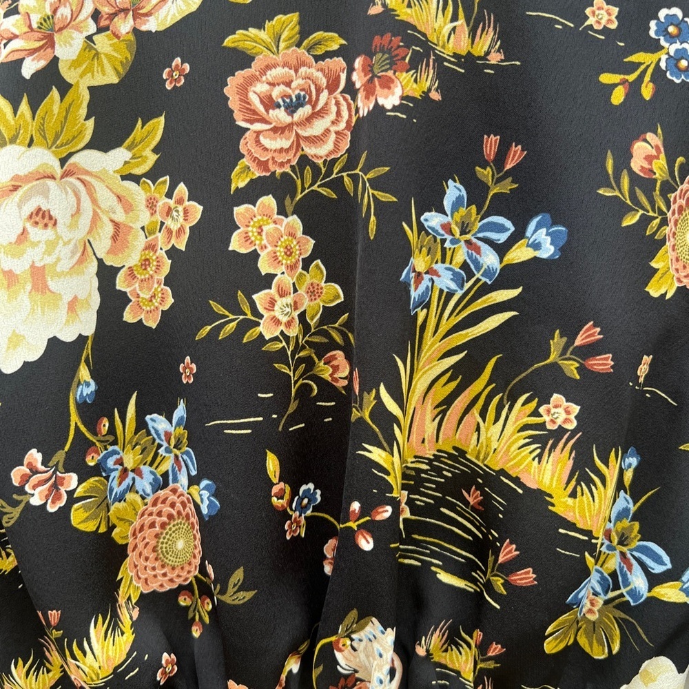 ZARA FLORAL WOMEN'S BLOUSE SIZE SMALL AND MEDIUM NWT CROP TIE WAIST - Picture 6 of 11